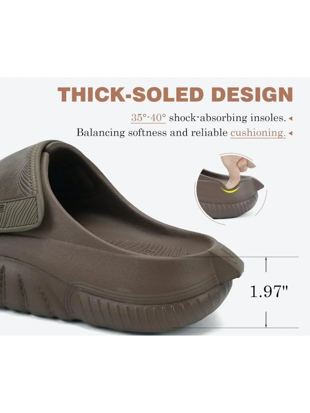 Men's Brown Recovery Sandals Orthopaedic Plantar Fascistic Walking Casual
